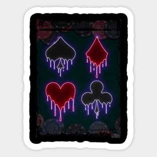 Cards neon art Sticker